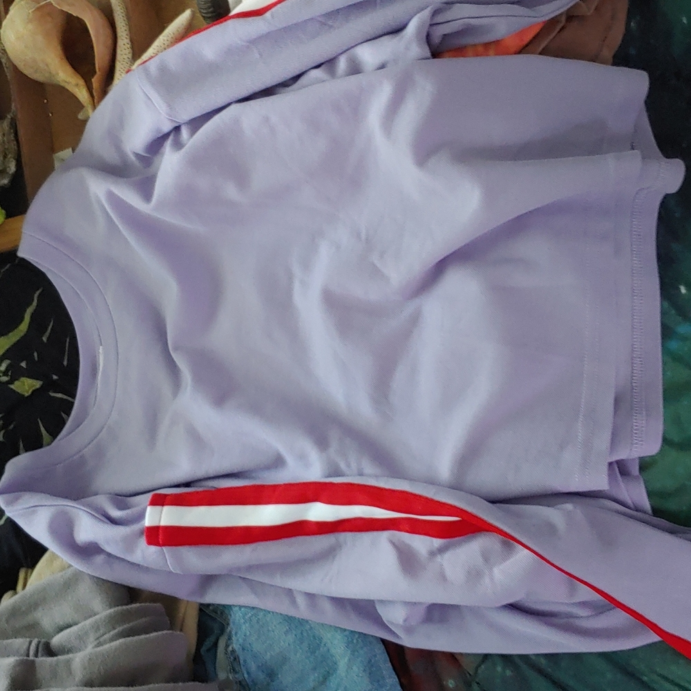 Purple and red cropped sweatshirt
